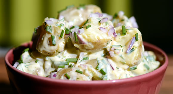 Creamy Summer Potato Salad with Fresh Garden Herbs