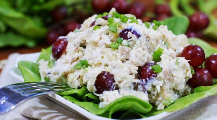 Orange Scented Chicken Salad with Pecans and Grapes