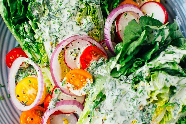 Little Gem Salad with Lemon Cream Dressing