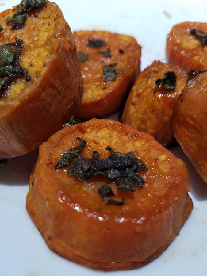 Glazed Sage Sweet Potato Medallions