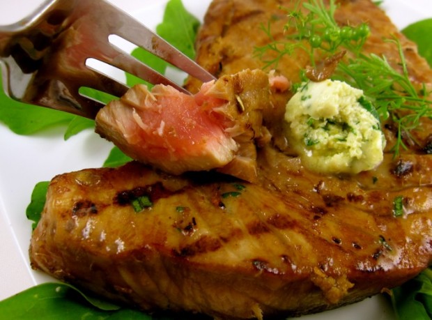 Ginger Marinated Tuna with Wasabi Butter