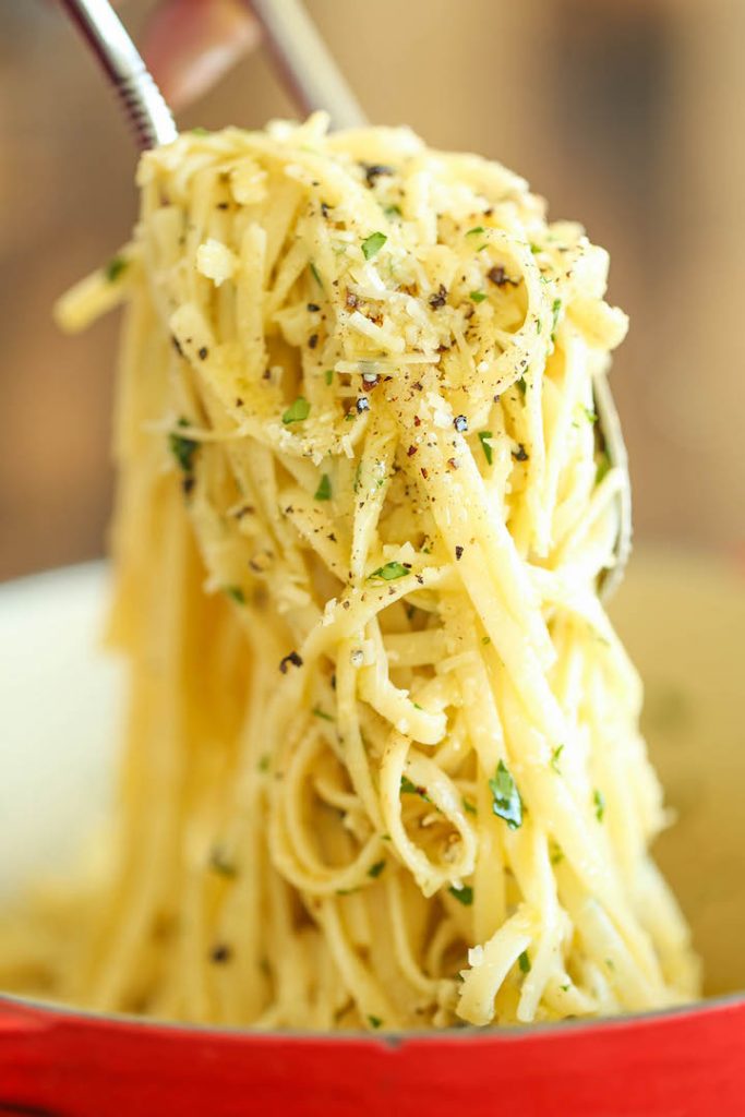 Pasta with Garlic Infused Oil and Parsley