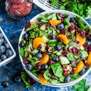 Spinach Salad with Blueberries, Oranges and Almonds